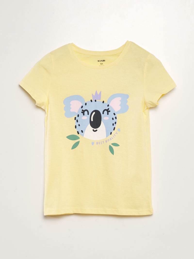 T-shirt à inscription Jaune - Kiabi