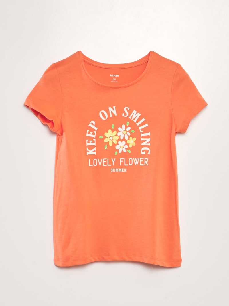 T-shirt à inscription Orange - Kiabi