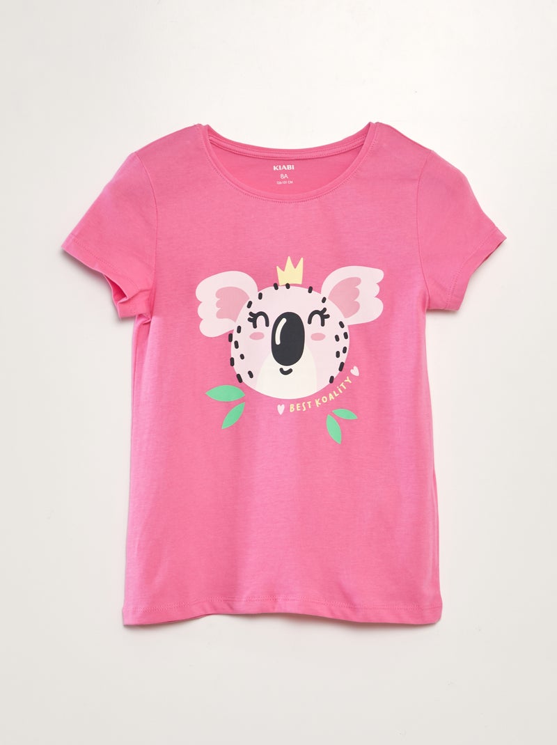 T-shirt à inscription Rose - Kiabi