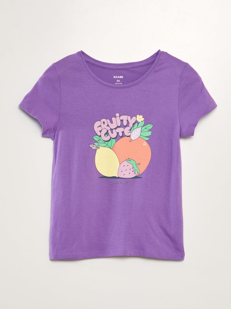 T-shirt à inscription Violet - Kiabi