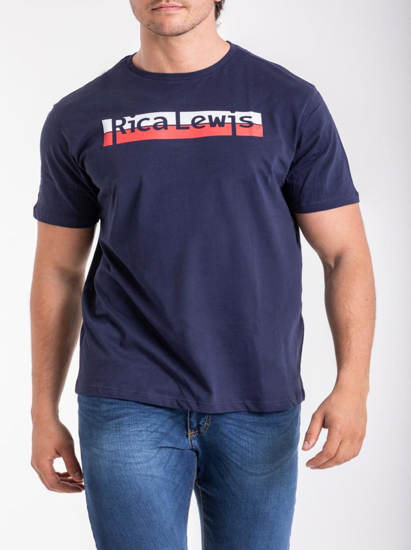 T-shirt à logo coton bio GERT 'Rica Lewis' Bleu marine - Kiabi