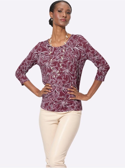 T-shirt à manches 3/4 - taille standard - helline - Kiabi