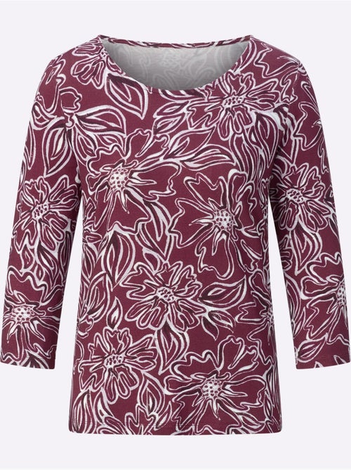 T-shirt à manches 3/4 - taille standard - helline - Kiabi