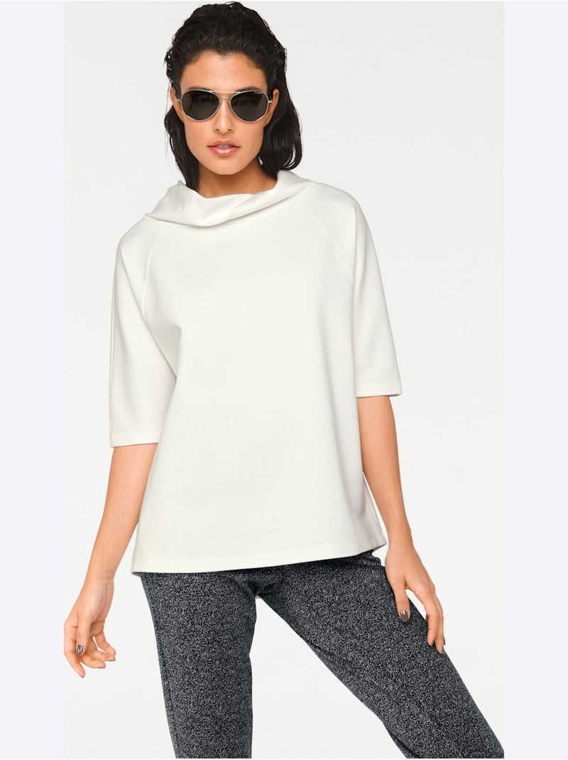 T-shirt à Manches 3/4 - Taille Standard - Helline Ecru - Kiabi