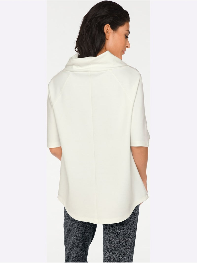 T-shirt à Manches 3/4 - Taille Standard - Helline Ecru - Kiabi