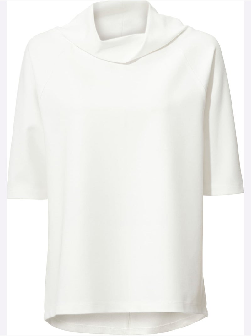 T-shirt à Manches 3/4 - Taille Standard - Helline Ecru - Kiabi