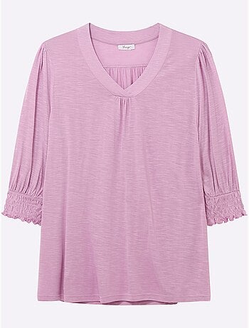 T-shirt à Manches 3/4 - Taille Standard - Sheego