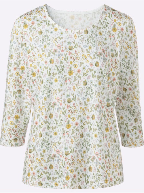 T-shirt à Manches 3/4 50% Coton - Taille Standard - Witt - Kiabi