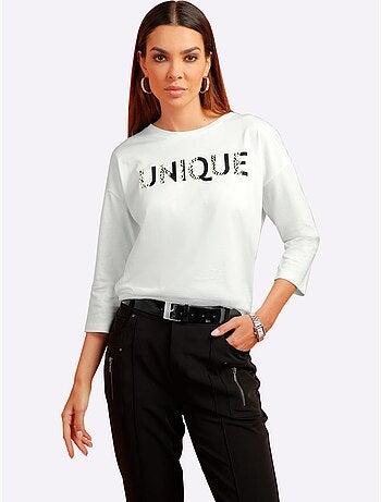 T-shirt à manches 3/4 50% modal - taille standard - helline