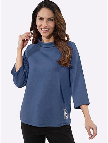 T-shirt col roulé avec motifs brillants et manches 3/4 - taille standard - witt