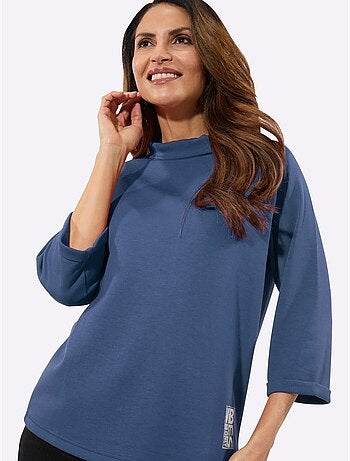 T-shirt col roulé avec motifs brillants et manches 3/4 - taille standard - witt