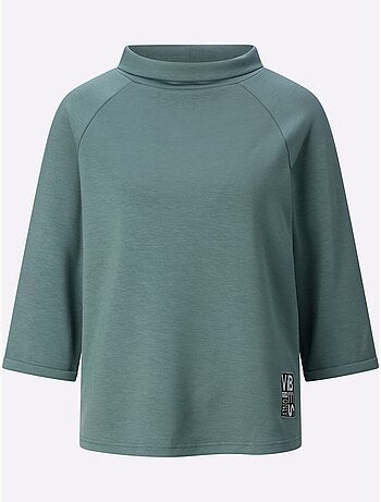 T-shirt col roulé avec motifs brillants et manches 3/4 - taille standard - witt