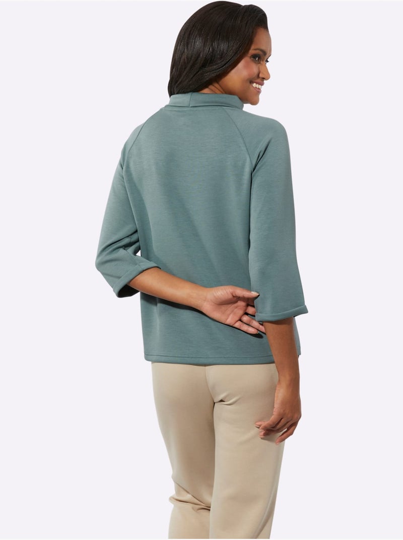 T-shirt à Manches 3/4 50% Modal - Taille Standard - Witt Vert jade - Kiabi
