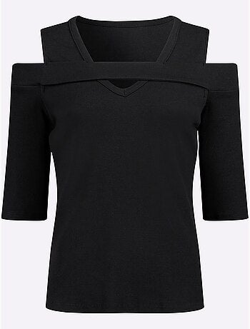 T-shirt à Manches 3/4 95% Coton - Taille Standard - helline