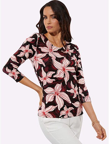 T-shirt à Manches 3/4 95% Lyocell (tencel) - Taille Standard - helline