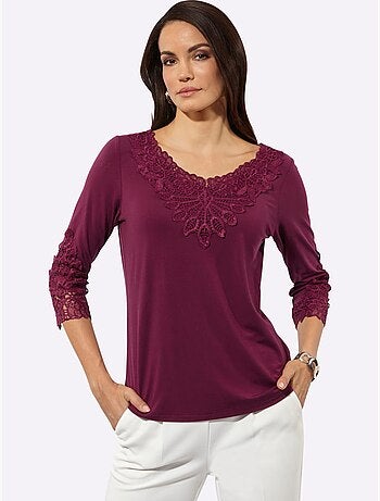 T-shirt à manches 3/4 96% lyocell (tencel) - taille standard - helline