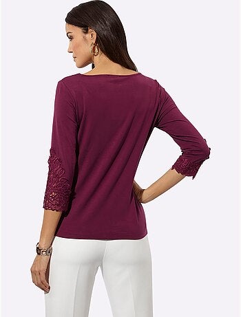 T-shirt à manches 3/4 96% lyocell (tencel) - taille standard - helline