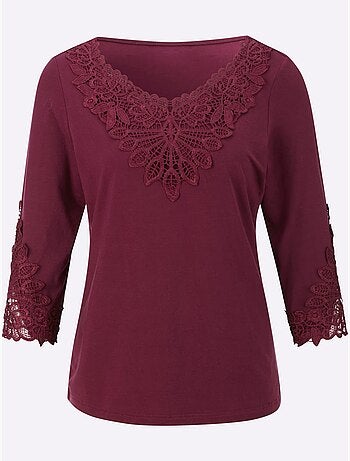 T-shirt à manches 3/4 96% lyocell (tencel) - taille standard - helline