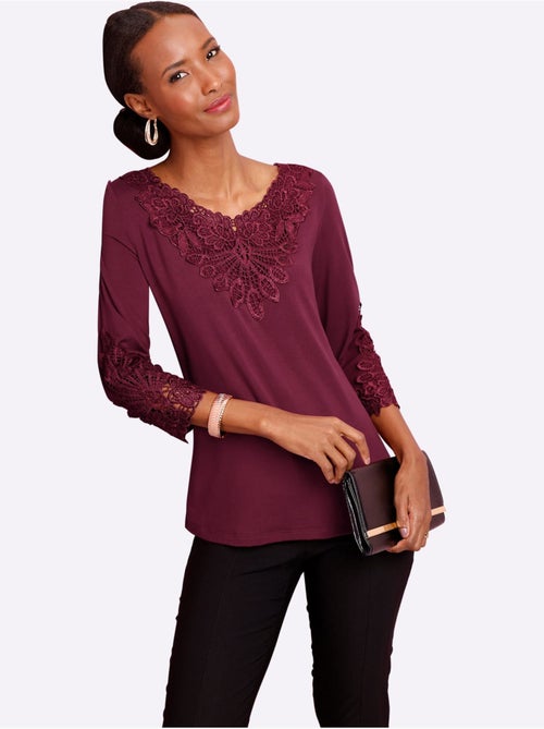 T-shirt à Manches 3/4 96% Lyocell (tencel) - Taille Standard - Helline - Kiabi