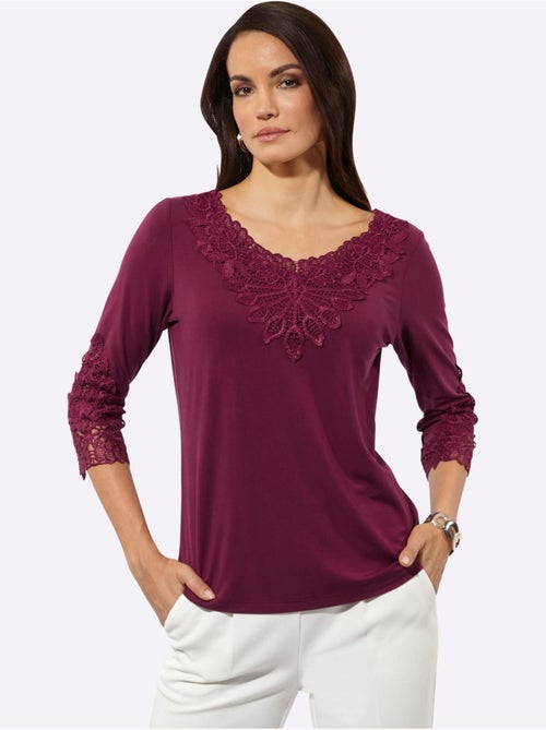T-shirt à Manches 3/4 96% Lyocell (tencel) - Taille Standard - Helline - Kiabi