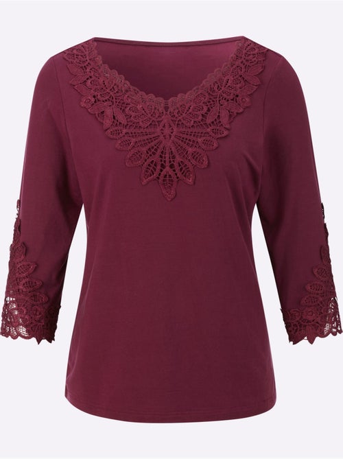 T-shirt à Manches 3/4 96% Lyocell (tencel) - Taille Standard - Helline - Kiabi