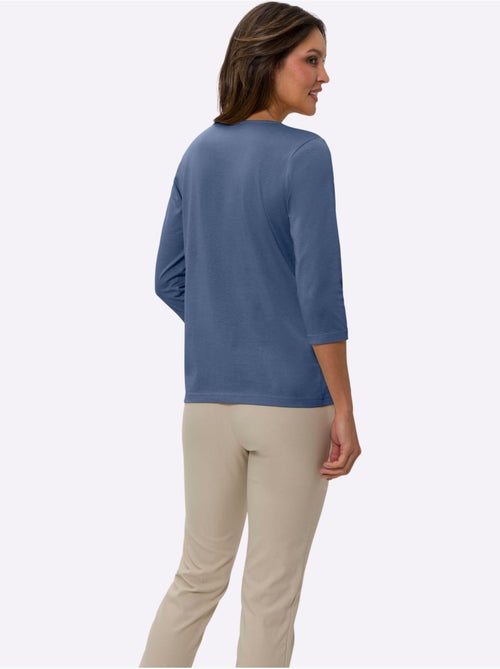 T-shirt à manches 3/4 avec col v en matière agréable - taille standard - moda vilona - Kiabi T-shirt à manches 3/4 avec col v en matière agréable - taille standard - moda vilona - Kiabi