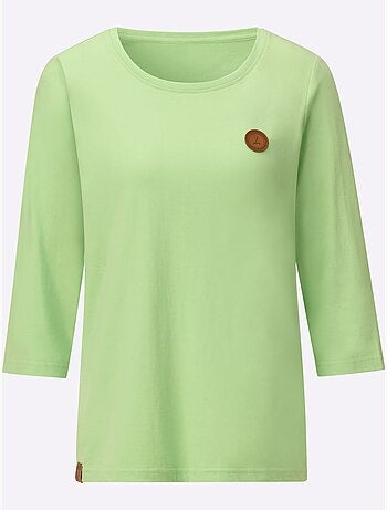 T-shirt à manches 3/4 avec empiècement synthétique et encolure ronde - Taille standard - Witt