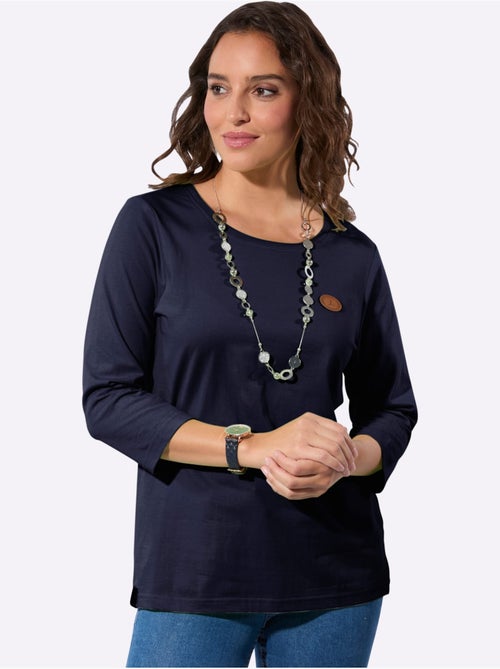 T-shirt à manches 3/4 avec empiècement synthétique et encolure ronde - Taille standard - Witt - Kiabi T-shirt à manches 3/4 avec empiècement synthétique et encolure ronde - Taille standard - Witt - Kiabi