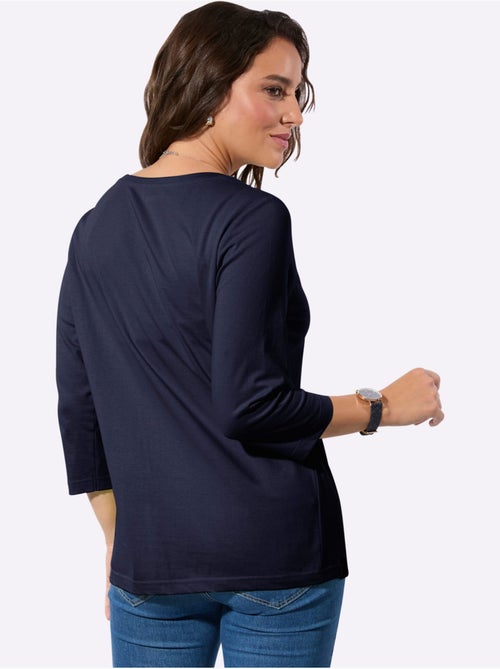T-shirt à manches 3/4 avec empiècement synthétique et encolure ronde - Taille standard - Witt - Kiabi T-shirt à manches 3/4 avec empiècement synthétique et encolure ronde - Taille standard - Witt - Kiabi