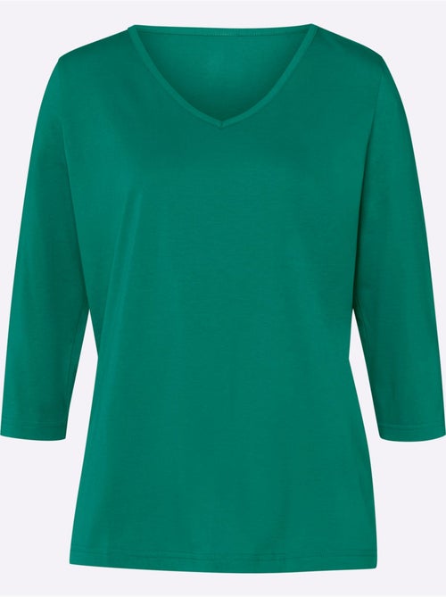 T-shirt à manches 3/4 avec encolure en v agréable à porter - taille standard - moda vilona - Kiabi T-shirt à manches 3/4 avec encolure en v agréable à porter - taille standard - moda vilona - Kiabi