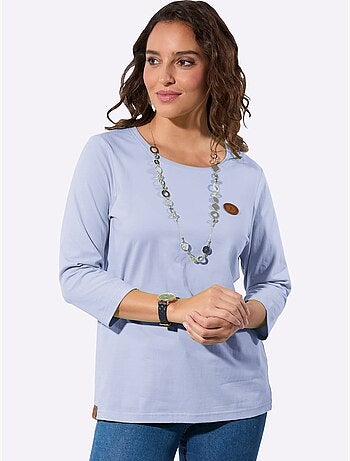 T-shirt à manches 3/4 avec encolure ronde et empiècement synthétique - taille standard - witt