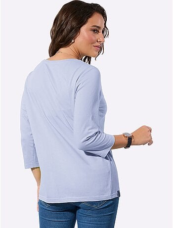 T-shirt à manches 3/4 avec encolure ronde et empiècement synthétique - taille standard - witt