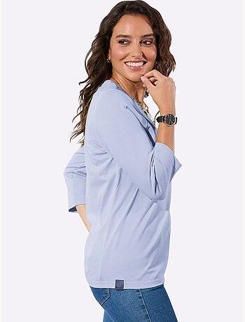 T-shirt à manches 3/4 avec encolure ronde et empiècement synthétique - taille standard - witt