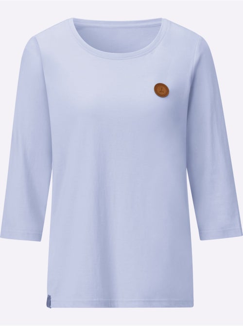 T-shirt à manches 3/4 avec encolure ronde et empiècement synthétique - Taille standard - Witt - Kiabi