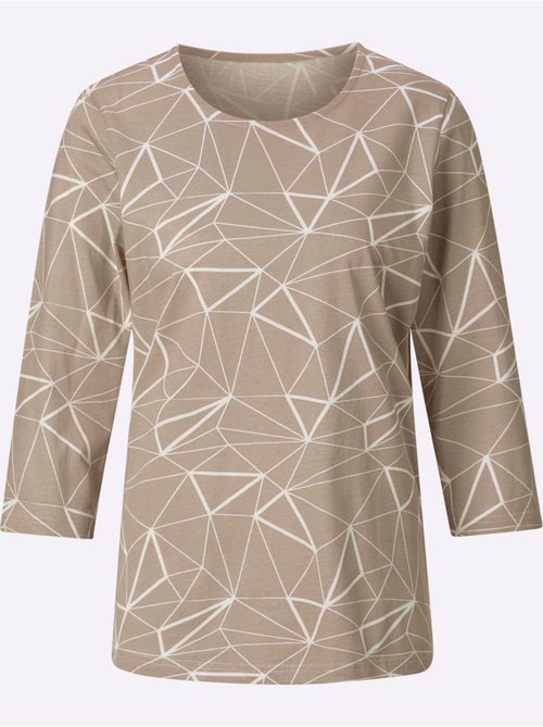 T-shirt à manches 3/4 avec motif graphique en jersey fin - Taille standard - Moda Vilona - Kiabi T-shirt à manches 3/4 avec motif graphique en jersey fin - Taille standard - Moda Vilona - Kiabi