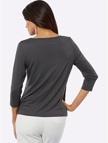 T-shirt à Manches 3/4 Avec Viscose (ecovero) - Taille Standard - helline