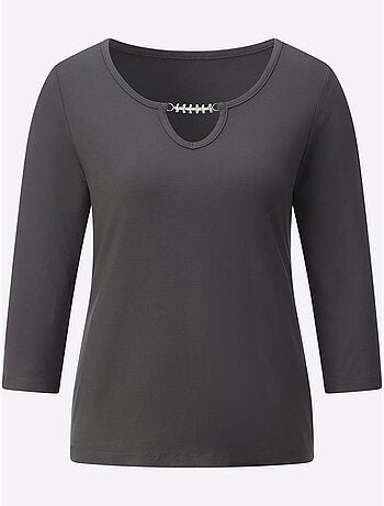 T-shirt à Manches 3/4 Avec Viscose (ecovero) - Taille Standard - helline