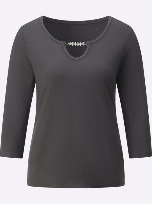 T-shirt à Manches 3/4 Avec Viscose (ecovero) - Taille Standard - Helline - Kiabi T-shirt à Manches 3/4 Avec Viscose (ecovero) - Taille Standard - Helline - Kiabi