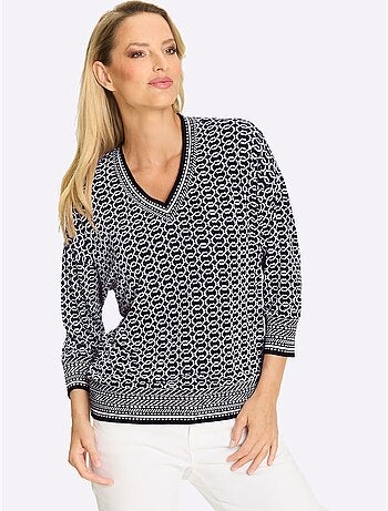 T-shirt à Manches 3/4 Bords Extensibles Pour Une Tenue Parfaite - Taille Standard - helline