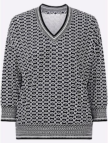 T-shirt à Manches 3/4 Bords Extensibles Pour Une Tenue Parfaite - Taille Standard - helline