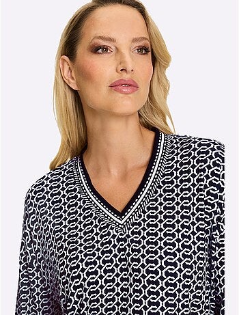 T-shirt à Manches 3/4 Bords Extensibles Pour Une Tenue Parfaite - Taille Standard - helline