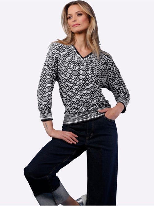 T-shirt à Manches 3/4 Bords Extensibles Pour Une Tenue Parfaite - Taille Standard - helline - Kiabi