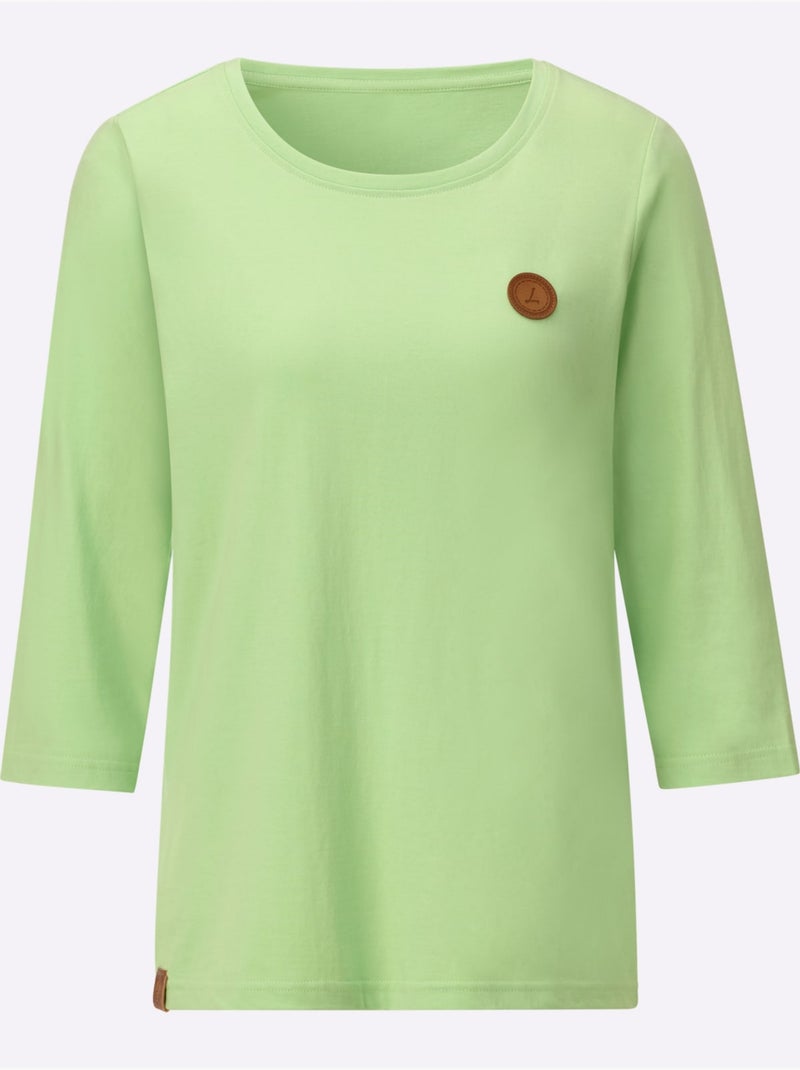 T-shirt à Manches 3/4 Certifié Par L'exigeant Label Gots - Taille Standard - Witt Gris Vert clair - Kiabi