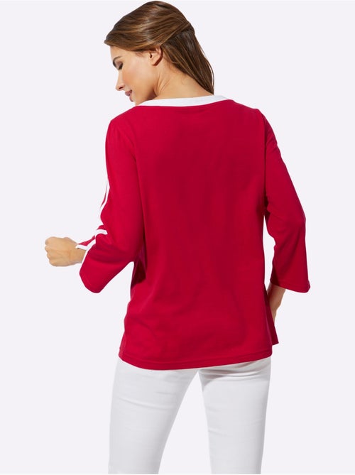 T-shirt à Manches 3/4 Contrastes Décoratifs - Taille Standard - Moda Vilona - Kiabi T-shirt à Manches 3/4 Contrastes Décoratifs - Taille Standard - Moda Vilona - Kiabi