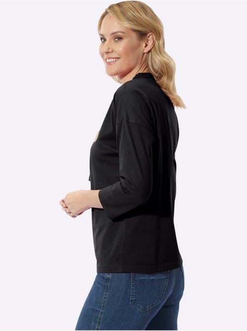 T-shirt à manches 3/4 coupe décontractée aux épaules - taille standard - moda vilona - Kiabi T-shirt à manches 3/4 coupe décontractée aux épaules - taille standard - moda vilona - Kiabi