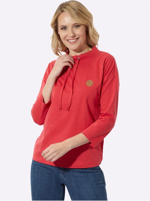 T-shirt à manches 3/4 coupe décontractée aux épaules - taille standard - moda vilona - Kiabi T-shirt à manches 3/4 coupe décontractée aux épaules - taille standard - moda vilona - Kiabi
