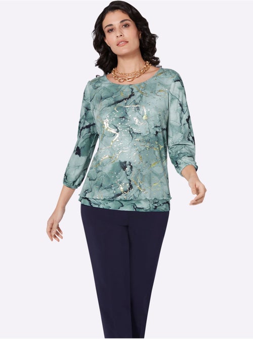 T-shirt à Manches 3/4 Doublé - Taille Standard - Helline - Kiabi