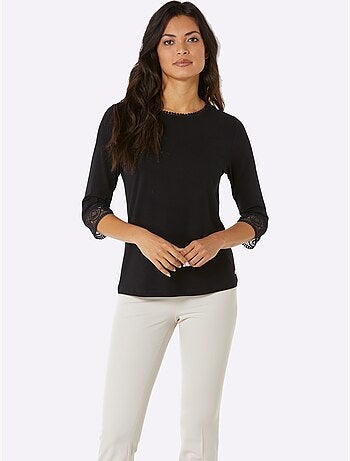 T-shirt à Manches 3/4 Doux Comme La Soie - Taille Standard - helline