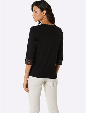 T-shirt à Manches 3/4 Doux Comme La Soie - Taille Standard - helline