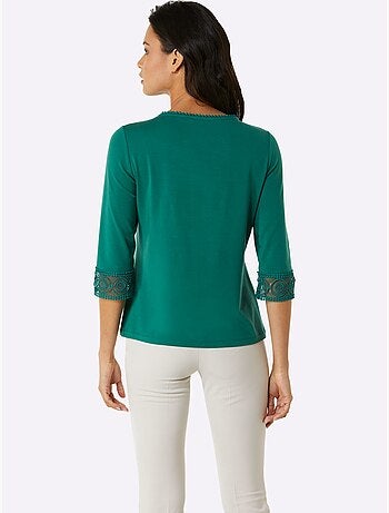 T-shirt à Manches 3/4 Doux Comme La Soie - Taille Standard - helline